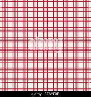 Crimson Plaid Checkered Tartan Print Stock Vector