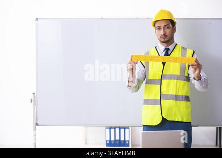 Young architect in presentation concept Stock Photo
