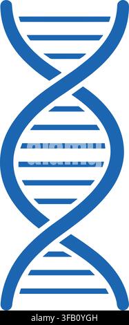 Blue dna helix structure representing genetic information and biological research for science and medicine concepts. Stock Vector