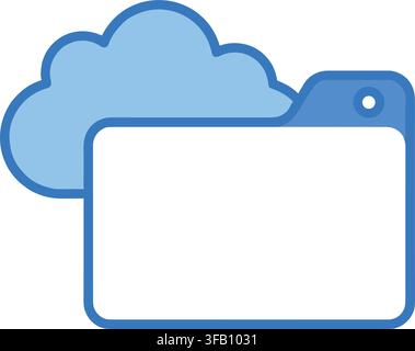 Cloud folder document storage icon representing digital file management systems for cloud based computing platforms now. Stock Vector
