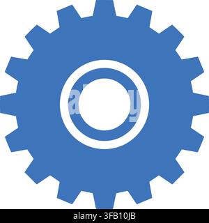 Industrial gear wheel icon representing mechanical engineering and technology isolated on transparent background asset. Stock Vector