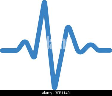 Medical cardiogram pulse wave graphic line showing heartbeat frequency for hospital health monitoring heart rhythm. Stock Vector
