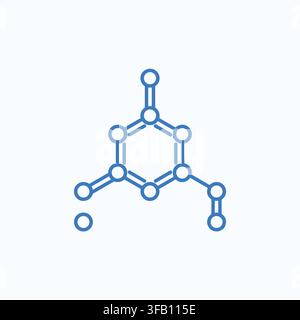 Molecular structure icon representing chemical compounds and laboratory research in scientific chemistry development. Stock Vector