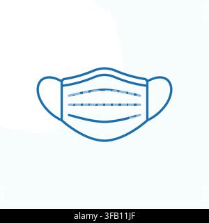 Protective medical face mask vector icon illustration for virus prevention isolated on clean white background style. Stock Vector