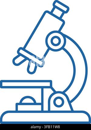 Professional microscope icon illustrating scientific research laboratory equipment for biology and medical study. Stock Vector