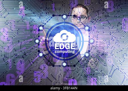 The fog and edge cloud computing concept Stock Photo