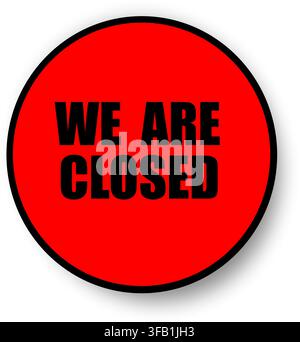 We Are Closed Board Tag Vector Icon – Business Store Signage, Shop Door Notice and Retail Status Label Stock Vector