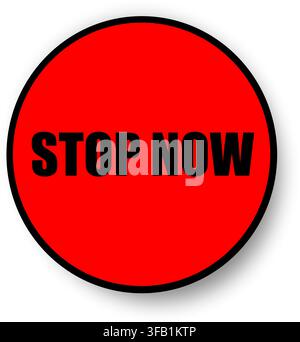 Stop Now Board Tag Vector Icon – Warning Notice, Business Signage and Instruction Label Symbol Stock Vector
