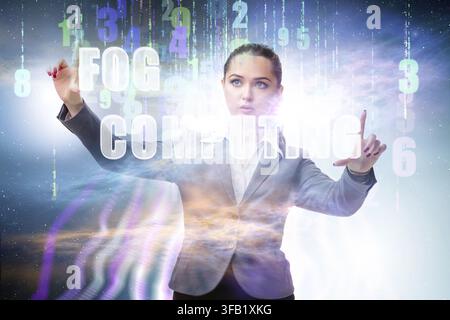 The concept of cloud edge and fog computing Stock Photo