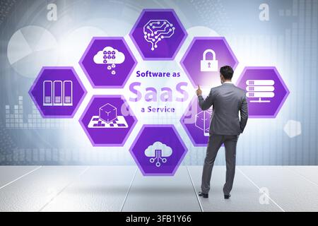 Software as a service - SaaS concept with the businessman Stock Photo