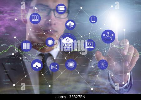 The fog and edge cloud computing concept Stock Photo