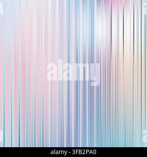 Glass pattern texture effect. Holograph ice reed metal. Abstract 3d ribbed line gradient. Fluted laser ripple striations. Silver light corrugated Stock Vector