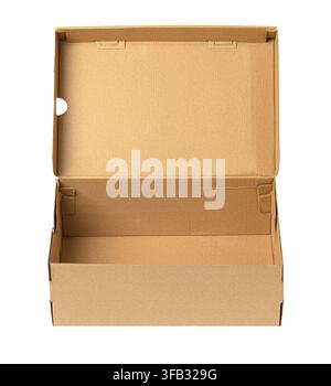 Empty open brown cardboard box ready for packaging or storage Stock Photo