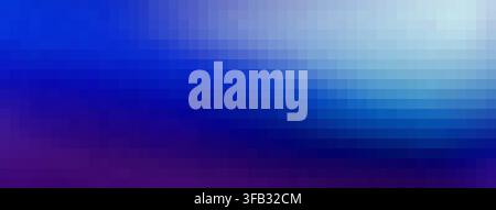 Abstract pixel blocks blending from light blue to deep purple Stock Photo