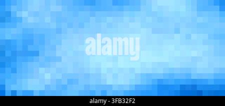 Blue pixel mosaic pattern forming a gradient digital abstract background Stock Photo