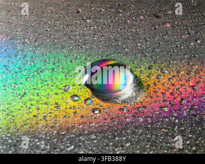 Water droplets on a CD Stock Photo