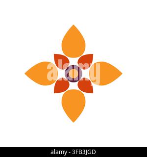 Indian Floral Mandala Ornament Vector Icon Stock Vector