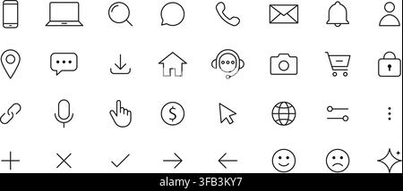 Minimalist Business and Web Line Icon Set. Vector Illustration Stock Vector