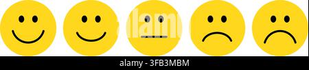 Customer Feedback Rating Scale Emoticon Set Vector Illustration Stock Vector