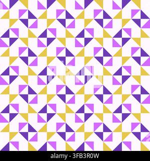 Geometric precision aesthetic, color block tessellation modern seamless vector patterns. Neutral retro colors. Repeatable design for fabric collection Stock Vector