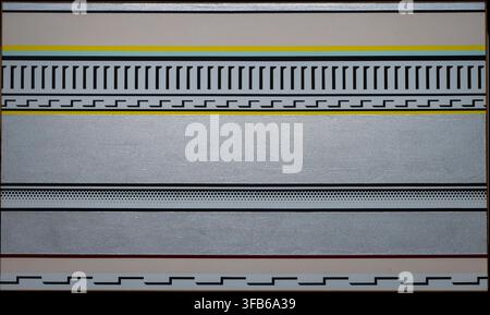 Entablature, by Roy Lichtenstein, 1974, oil, Magna, sand, Magna medium, and aluminum powder on canvas, National Gallery of Art, Washington DC, USA Stock Photo
