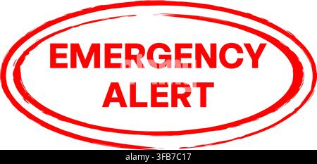 Emergency Alert Editable Vector Stamp for Safety Warnings Public Notices Websites and Signage Stock Vector