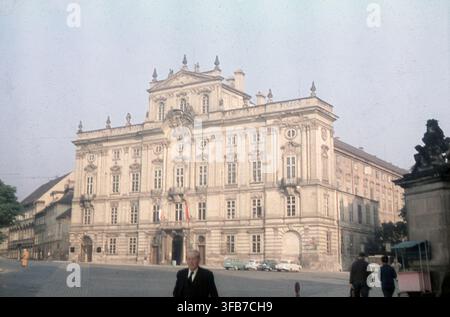 Prague, Czechoslovakia, - September 10, 1975: view of Archbishop’s Palace is located on Hradčanské náměstí Stock Photo