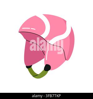 Pink protective winter helmet for skiing snowboarding and safe outdoor sports flat Stock Vector