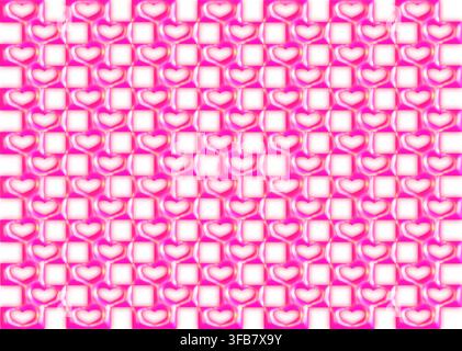 A pattern featuring numerous pink bubble frames for transparent hearts. Meant as a valentines day overlay structure Stock Vector