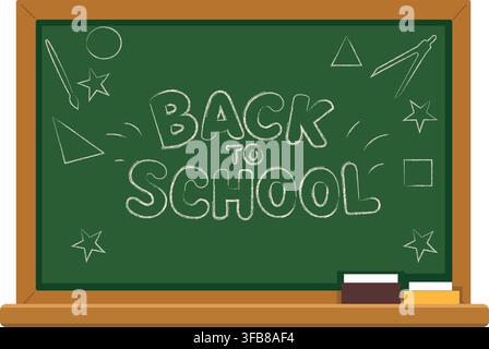 Back to School Chalkboard with School Doodles Stock Vector