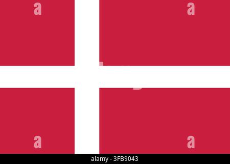 Official Denmark national flag in original proportions. Danish background. Vector illustration. Stock Vector