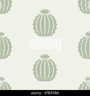 Minimal seamless pattern with large cactus elements and clean spacing. Stock Vector