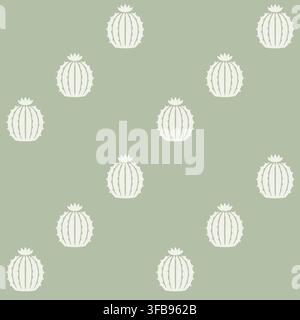 Simple seamless pattern with small cactus shapes evenly spaced. Stock Vector