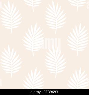 Clean palm leaf pattern with soft tones and minimal composition. Stock Vector