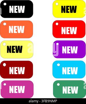 New Editable Tag Vector – New Arrival Label, Product Launch Badge, Promotional Sticker and Retail Sign Design Stock Vector