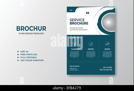 Service Brochure Flyer Template Stock Vector