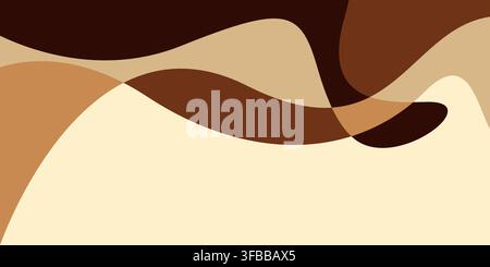 Chocolate Fluid Background. Abstract wave chocolates color background vector Stock Vector