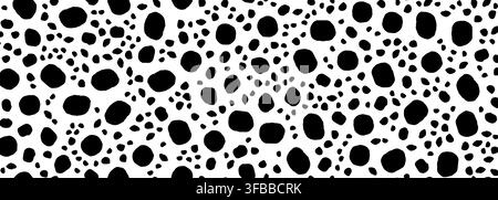 Seamless hand drawn polka dot pattern for wrapping paper, textiles and wallpaper. Black and white abstract background. Vector illustration Stock Vector