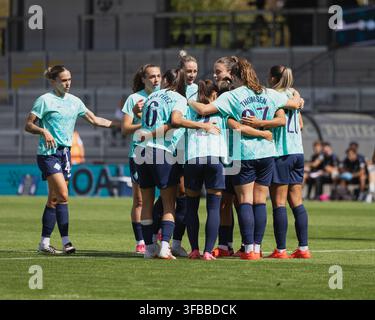 Players of Atletico de Madrid celebrate a goal during the LaLiga EA ...
