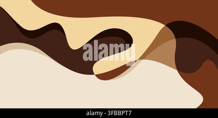 Chocolate Fluid Background. Abstract wave chocolates color background vector Stock Vector