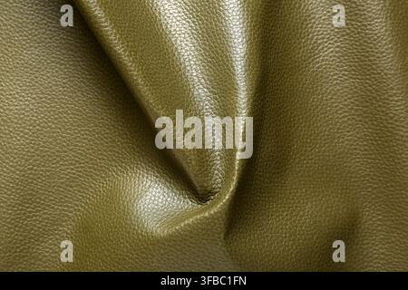 Olive green leather texture background, luxury fashion material, upholstery and interior design Stock Photo