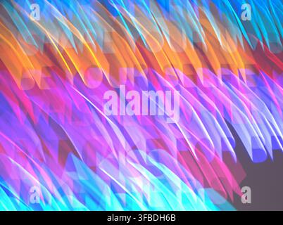 Abstract light streaks over signage in a Thessaloniki mall Stock Photo
