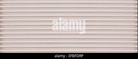 Cardboard beige horizontal textured corrugated background. Packaging container seamless Realistic 3d pattern. Wrapping paper siding bg design template Stock Vector