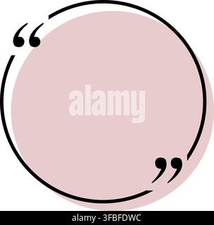 Quote box title isolated. Beige round speech quotation mark frame. Text talk info message box border. Dialog mark speech quotes icon. Vector png illus Stock Vector