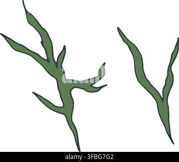 Organic Abstract Botanical Foliage Motif Stock Vector