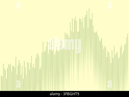Abstract bright green growing financial linear graph chart background. Vector lines tech design Stock Vector