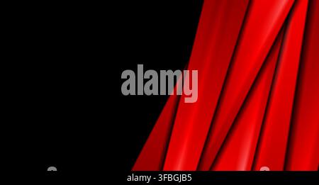 Bright red smooth stripes corporate geometric abstract background. Vector graphic design Stock Vector