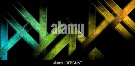 Colorful glossy concrete stripes abstract grunge retro geometric background. Vector textural wall design Stock Vector