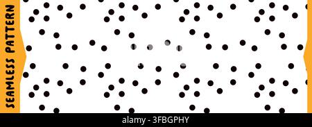 Polkadot seamless pattern with black dots on a light background. Stock Vector