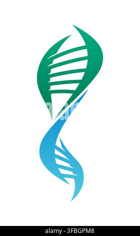 DNA helix icon, genome spiral symbol of science research, gene technology. Scientific laboratory sign with double DNA chromosome structure. Emblem of scientific innovation and medical lab researching Stock Vector